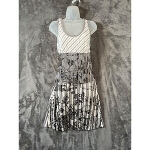 SPORTMAX Code Max Mara Dress Womens XS Black White Floral Print Pleated Pockets